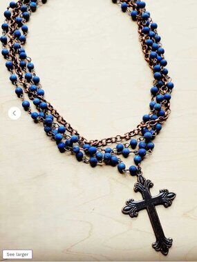 Blue Lapis Cross Necklace